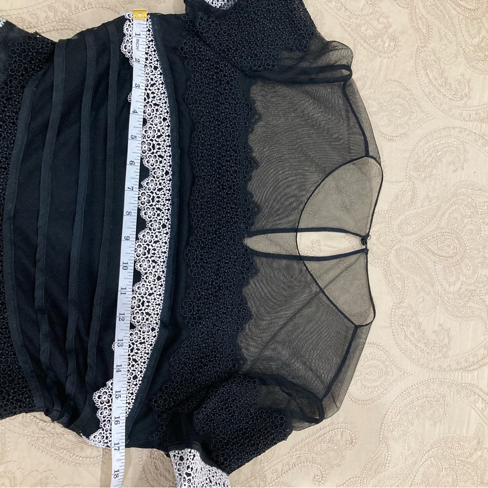 Sachini + Babi Elegant Black and White MIDI Dress with Sleeves Like New - Picture 10 of 12